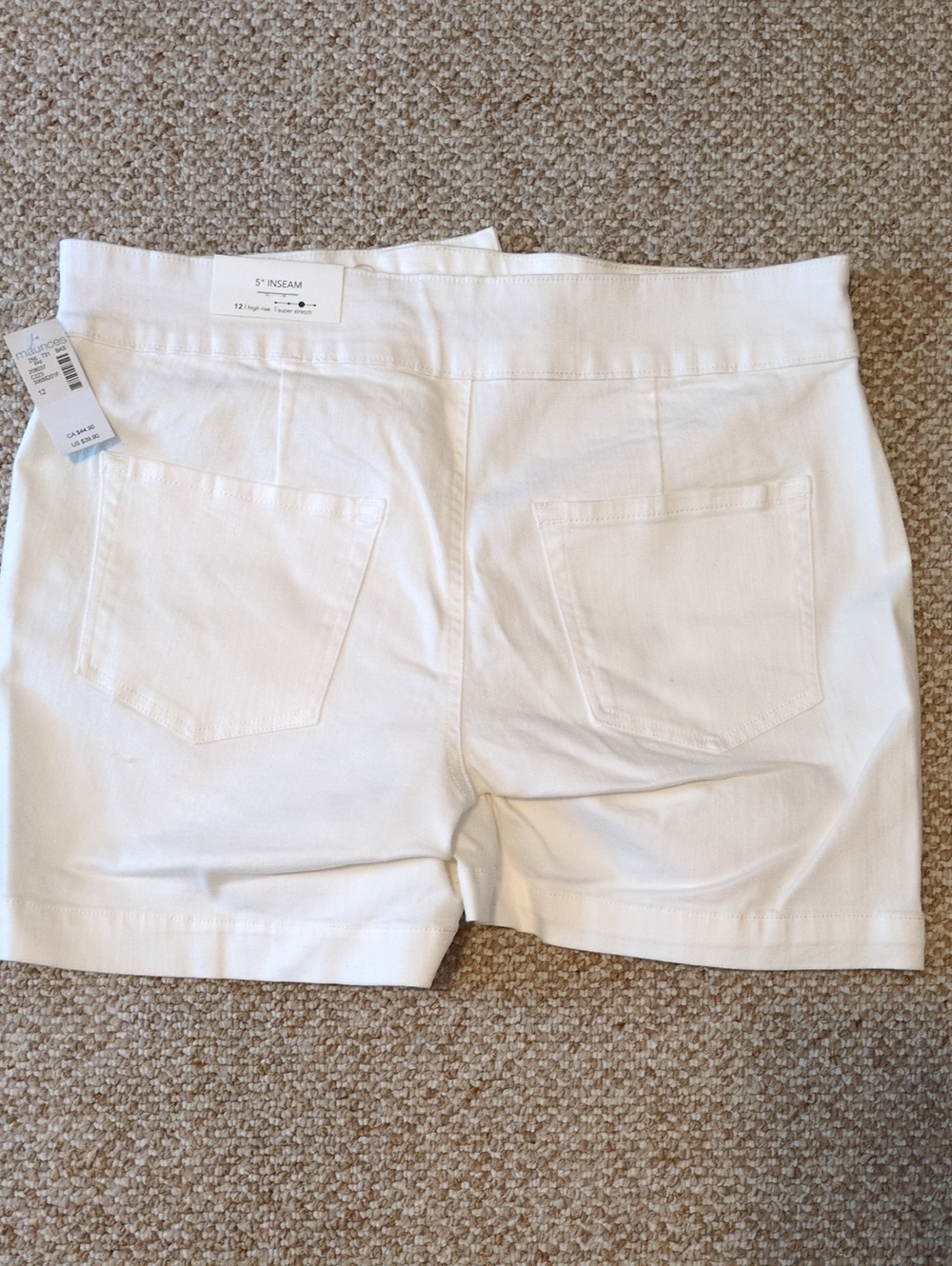 Nwt Maurices  Size 12 White Jean Shorts - Women's 5" Inseam